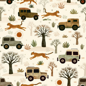 Safari Jeeps Footed Romper